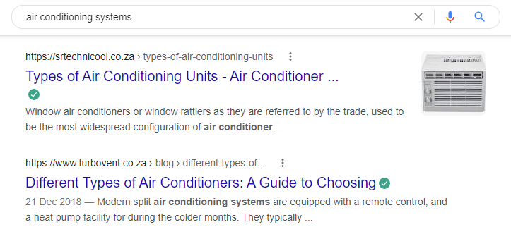 Air conditioning systems national SEO